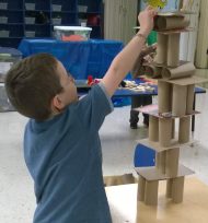 Preschool Engineering - Build Towers with TP rolls and cardboard.